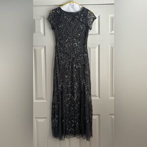 Pisarro Nights Mesh Beaded Midi Dress